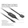 Club 3D USB Gen1 Typ-C zu Typ-A aktives Kabel 5Gbps 10m Bu./St.