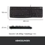 Logitech K120 Kabelgebundene Tastatur US Layout Schwarz