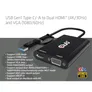 Club 3D USB 3.2 Splitter Type-C/-A zu Dual HDMI (4K/30Hz) + VGA CSV-1611