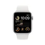Apple Watch SE (2. Gen) GPS 44mm Aluminium Silber Sportarmband Weiß