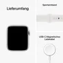 Apple Watch SE (2. Gen) GPS 44mm Aluminium Silber Sportarmband Weiß