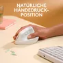 Logitech Lift für Mac Offwhite - Vertical Ergonomische Kabellose Maus