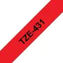 Brother TZe-431 Schriftband, 12mm x 8m , schwarz auf rot, selbstklebend