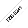 Brother TZe-S241 Schriftband 18mm x 8m schwarz auf weiß, stark klebend