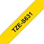 Brother TZe-S631 Schriftband, 12mm x 8m, schwarz auf gelb, stark klebend