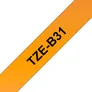Brother TZe-B31 Schriftband klebend 12mm x 5m schwarz auf orange laminiert