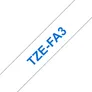 Brother TZe-FA3 Textil-Aufbügelband, blau auf weiß, 12mm x 3m