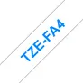 Brother TZe-FA4 Textil-Aufbügelband, blau auf weiß, 18mm x 3m
