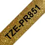 Brother TZe-PR851 Schriftband (laminiert), schwarz auf glitzergold, 24mm breit