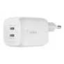 Belkin 65W Dual USB-C Ladegerät, Power Deliver, PPS, weiß, universal