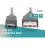DIGITUS USB 2.0 Anschlusskabel, Typ A - mini B (5pin) St/St, 1.8m schwarz