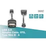 DIGITUS USB 2.0 Adapterkabel, OTG, Typ mini B - A St/Bu, 0,2m schwarz