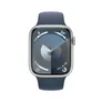Apple Watch Series 9 GPS 45mm Aluminium Silber Sportarmband Sturmblau - M/L