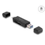 Delock Card Reader SuperSpeed USB 5 Gbps USB Type-C™ / Typ-A für SD und Micro SD