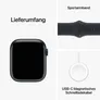 Apple Watch Series 9 LTE 45mm Aluminium Mitternacht Sportarmband Mitternacht S/M