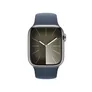 Apple Watch Series 9 LTE 41mm Edelstahl Silber Sportarmband Sturmblau M/L