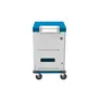 GC Notebook-Ladewagen GEMMA N32 für 32 Geräte, Schutzkontaktbuchsen, weiß/blau