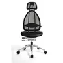 Topstar Design-Bürodrehstuhl mit Kopfstütze und Netzrücken, Höhe 830mm, schwarz