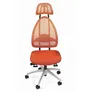 Topstar Design-Bürodrehstuhl mit Kopfstütze und Netzrücken, Höhe  830mm, orange