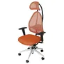 Topstar Design-Bürodrehstuhl mit Kopfstütze und Netzrücken, Höhe  830mm, orange