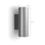 Philips Hue White & Col. Amb. Appear Wandleuchte rund Edelstahl 1200lm