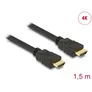DeLOCK HDMI Kabel 1,5m High Speed Ethernet 4K St./St. schwarz
