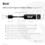 Club 3D USB 3.2 Gen1 Adapter Typ-A zu 2,5 Gigabit Ethernet St./Bu. schwarz