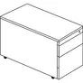 Schüberollcontainer, 579x800mm, Kunststoffpl., 2 Schübe, anthrazit/lichtgrau