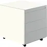 Schubladencontainer mit Rollen, 570x600, Stahlpl., 3 Schubl. weiß/alu