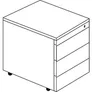 Schubladencontainer mit  Rollen, 570x600, Stahlpl., 3 Schubl. weiß/anthr.