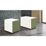 Schubladencontainer, Rollen, 570x600mm, Stahlplatte, 3xSchublade, weiß/grün/weiß