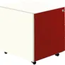 Schubladencontainer mit Rollen, 570x600mm, Stahlplatte, 3 Schubladen, weiß/rot