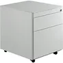 Schubladencontainer mit Rollen, 570x600, 1 Schub, 1 Hängereg., lichtgrau