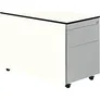 Schubladencontainer mit Rollen, 573x800, 1 Materialschub, 1 Hängereg, weiß/alu