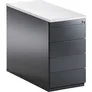 Schubladencontainer, 720x800, 4 Schubladen, anthrazit/ lichtgrau