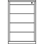 Schubladencontainer, HxT 720x800mm, 4 Schubladen, reinweiß/taubenblau