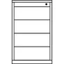 Schubladencontainer, HxT 720x800mm, 4 Schubladen, reinweiß/beigegrau