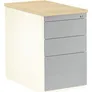 Schubladencontainer, 720x800 mm, 2 Materialschübe, 1 Hängereg., weiß/alu/Ahorn