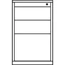 Schubladencontainer, 720x800 mm, 2 Materialschübe, 1 Hängereg., weiß/alu/Ahorn