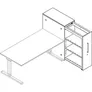 Hochauszugschrank, Thekenelement rechts stehend, Höhe 1250 mm, anthrazitgrau