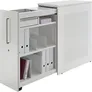 Hochauszugschrank, Thekenelement links stehend, Höhe 1250 mm, lichtgrau
