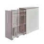 Hochauszugschrank, Thekenelement links stehend, H 1025 mm, reinweiß / rubinrot