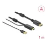 Delock 85963 HDMI + USB zu DisplayPort Kabel 4K 30 Hz 1 m