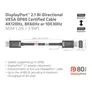 Club 3D DisplayPort 2.1 Kabel 1,2m DP zu DP Bi-Direktionales VESA DP80 schwarz