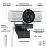 Logitech MX Brio Ultra Hellgrau/Silber, 4K/UHD (3840 x 2160) Webcam, Streaming, Office, KI-Optimierung, unterstützt Logi Options+