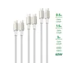 4smarts USB-C auf USB-C Kabel PremiumCord 60W 3erSet - weiß/silber