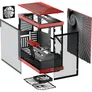 HYTE Y40 Red Black ATX Midi Tower Gaming Gehäuse rot/schwarz, Seitenfenster