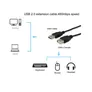 EQUIP 128852 USB 2.0 A auf A Verlängerungskabel 5.0m , Schwarz