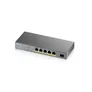 ZyXEL GS1350-6HP Gigabit Smart Switch, 5x RJ-45, 1x SFP, PoLRE/PoE++, lüfterlos