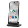 Doro 8100 Plus inkl. Tischladestation und Wallet Case Mobiltelefon grau